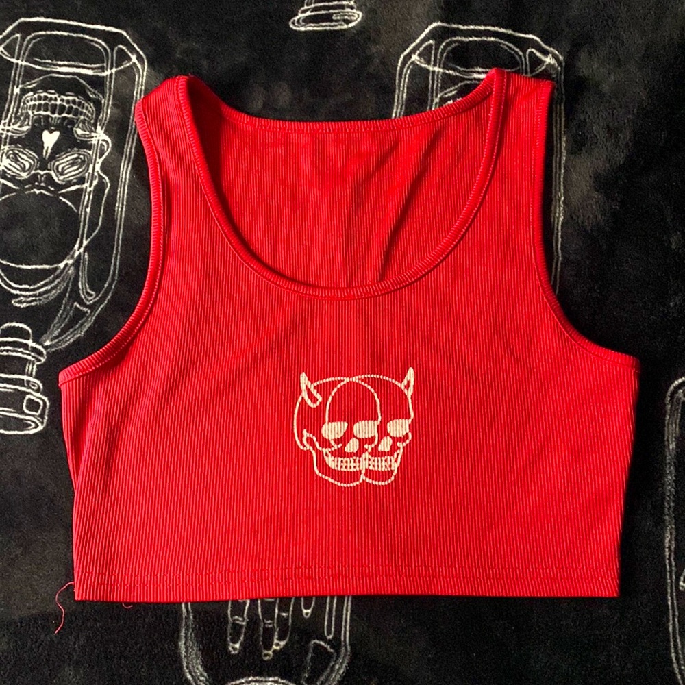 Skull Cropped tank top